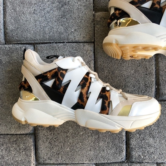 New MICHAEL Michael Kors Hero Cheetah Print Lace- Up Sneaker Trainers size 10 - Picture 10 of 15